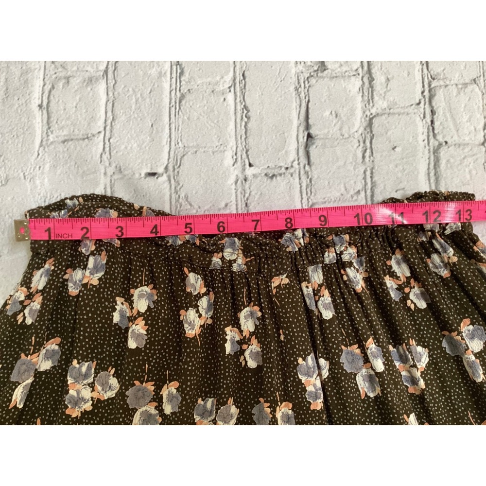 Vintage Free People Floral Polka Dot Wide Leg Pants Brown Rayon Large Boho - Picture 4 of 6